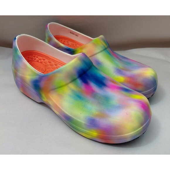 Shoes - Crocs Shoes Womens 10 Work Neria Pro II Graphic Paint Brushed Blur Tie Dye Clogs